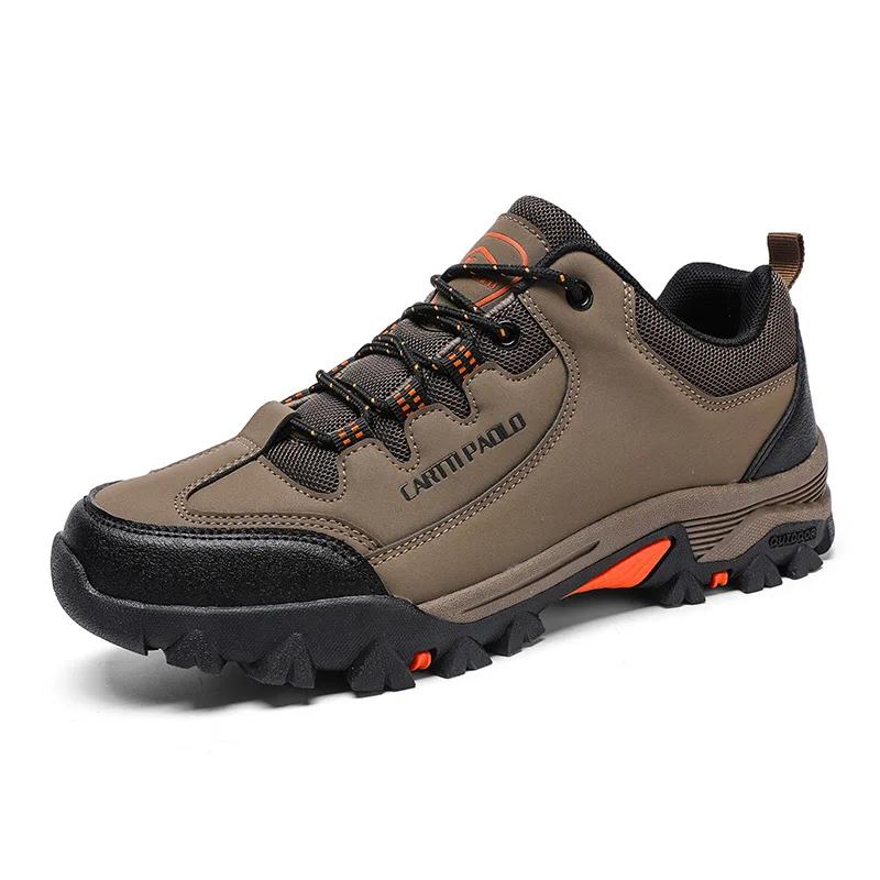 Hot Sale Fashion Brown Trekking Sneakers Men Breathable Mens Hiking Shoes Big Size 46 Anti-slip Travel Sports Shoes Men Trainers