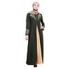 Kvinner Muslim Elegant Dress Abaya Dubai Kaftan Muslim Flowers Stamping Dress Langermet løs kjole