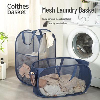 Foldable Dirty Clothes Hamper and Storage Basket – Sports Badminton Mesh Laundry Bag