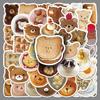 50-Piece Teddy Bear INS Style Sticker Set: Cartoon Food, Waterproof for Laptops, Helmets, and More.