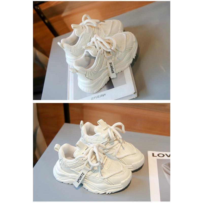 Girls' Sports Shoes Spring New Breathable Children's Daddy Shoes Soft Soles Students Running Shoes Students Small White Shoes