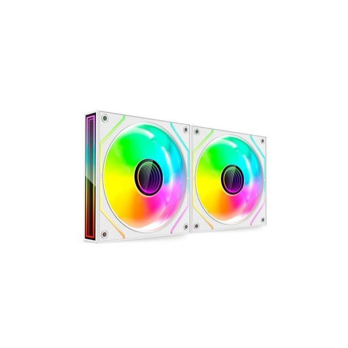 Mars Gaming Mf-3dprox2 Kit 2x Ventiladores Pwm Fdb 120mm Argb Triple Infinity Mirror 360° Blanco
