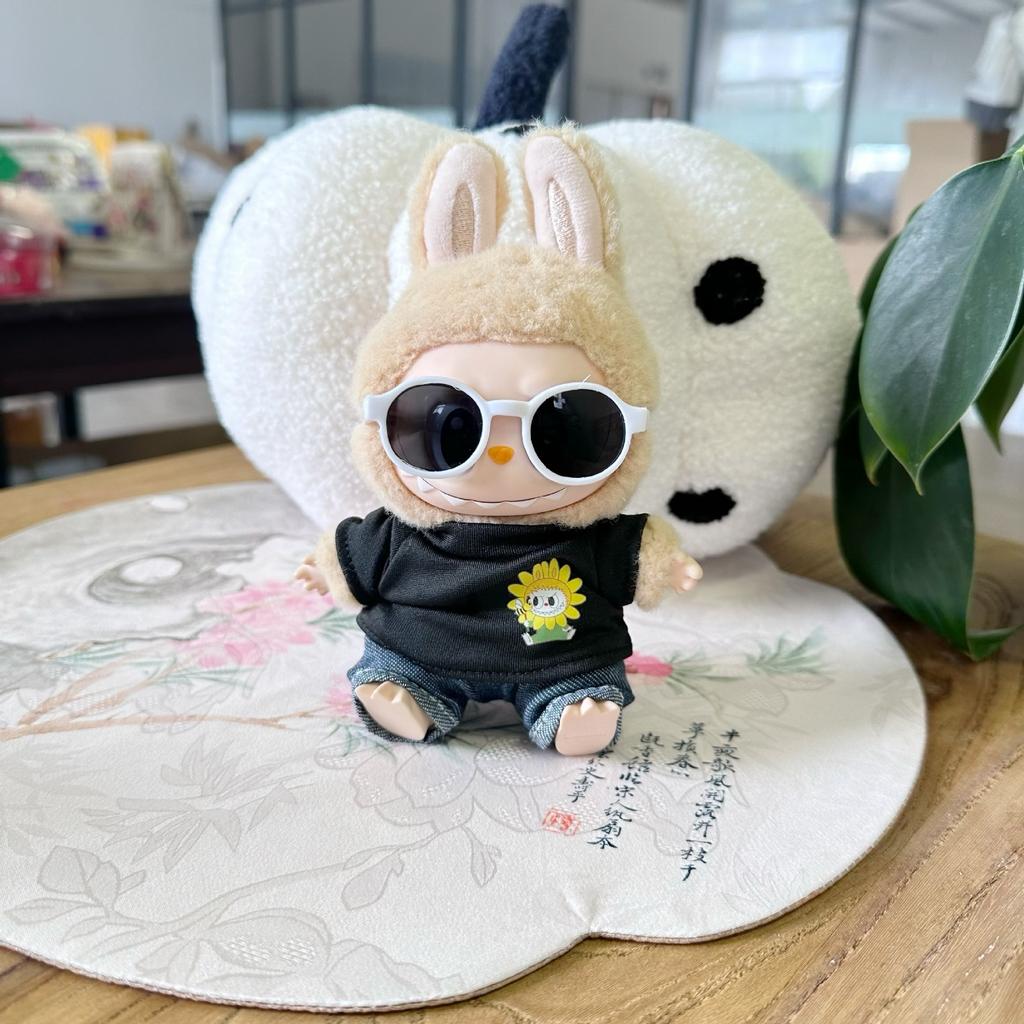 Clothes only] On ortwo generations of LABUBU doll clothes Labubu sat at the party and replaced the black shirt and glasses suit.