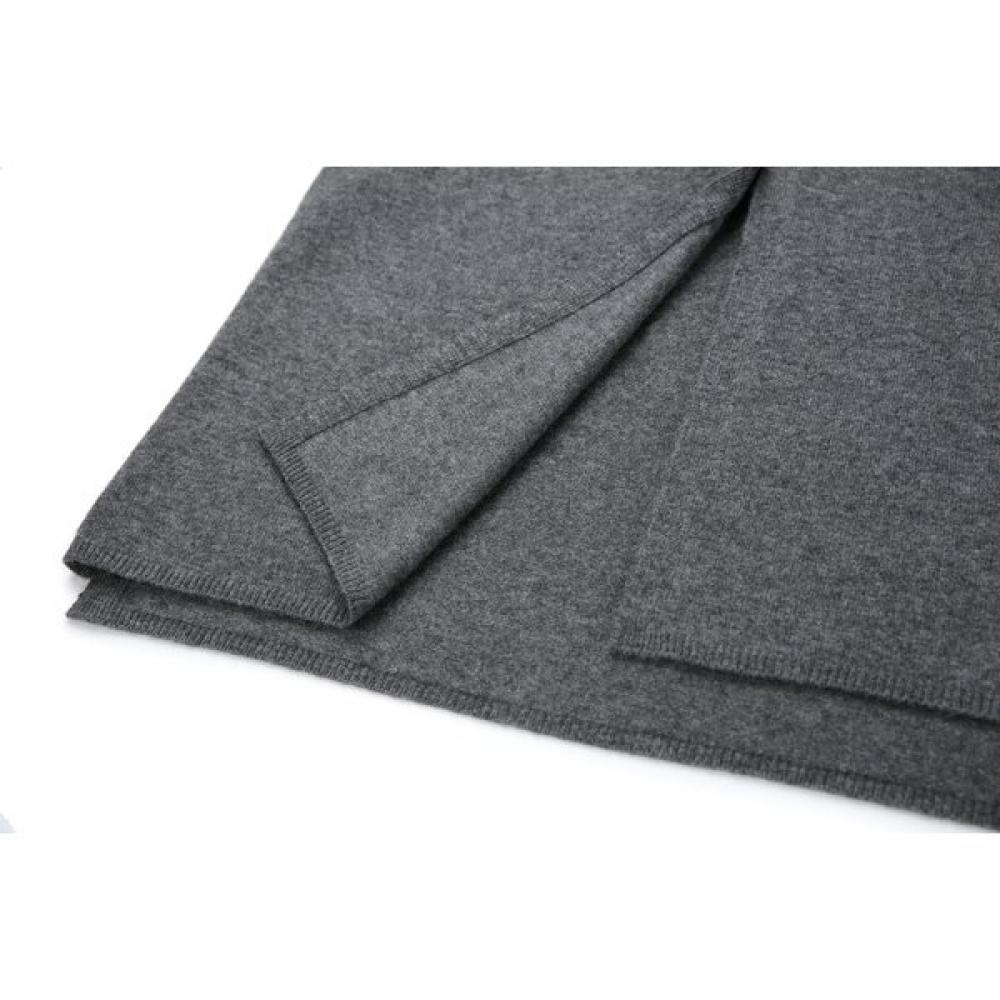 Furina Olive Cashmere Wool Long Vest