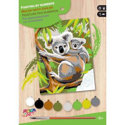 Quadro dipinto con i numeri per principianti Koala