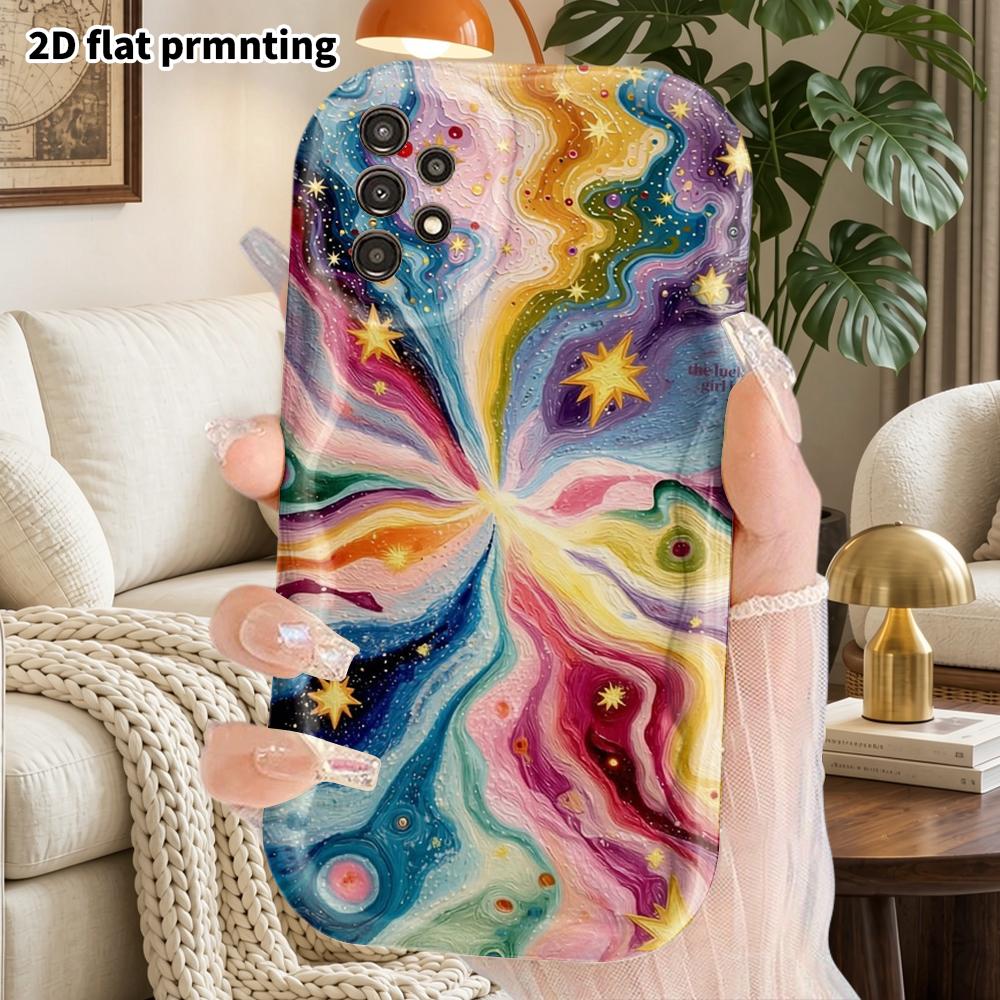 Phone Case: 2D Flat Samsung Galaxy A34 A35 M05 M06 S20 S22 S21 FE Plus 5G Protective Case, Couple Style, Swirling Nebula, Christmas and Halloween Gift