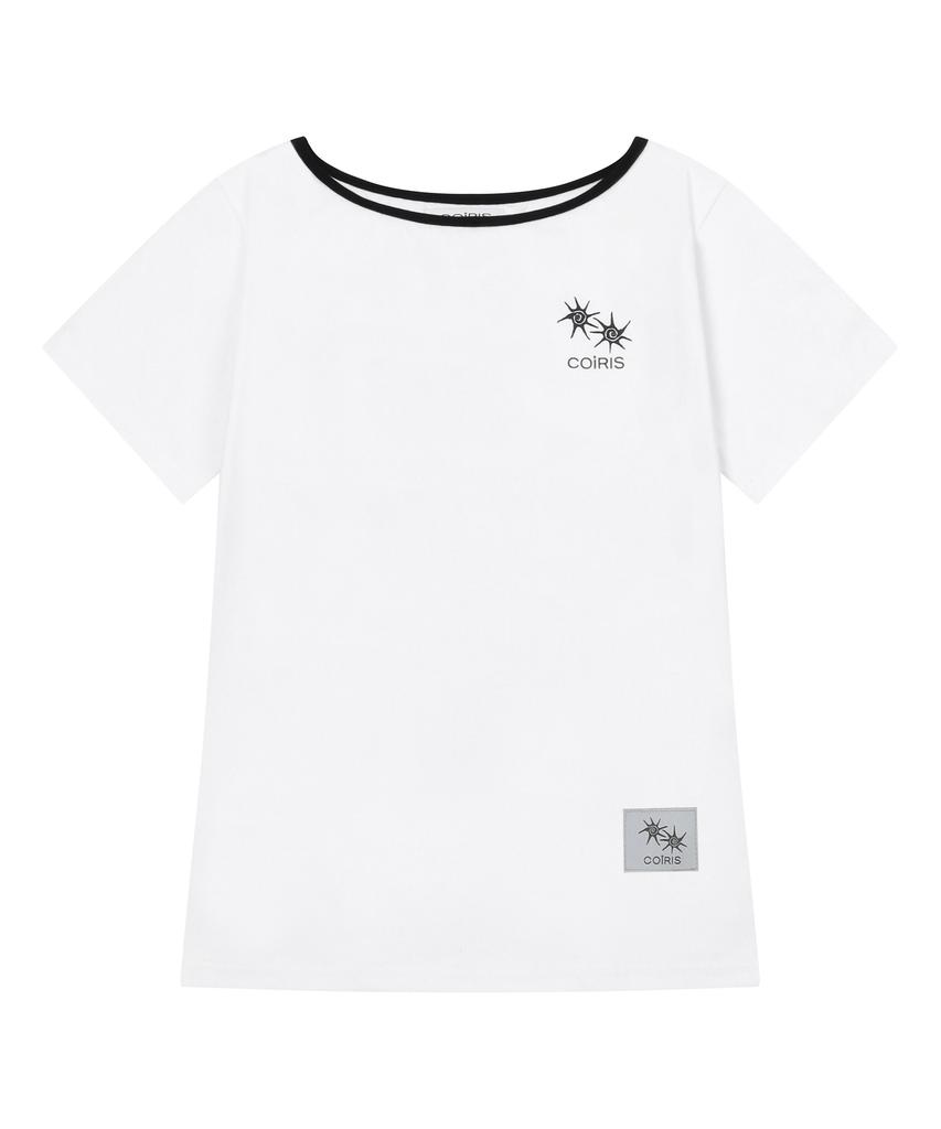 Koiliseu [One Shoulder] Laura Small Logo One Shoulder Short Sleeve T-Shirt (13 Colors)
