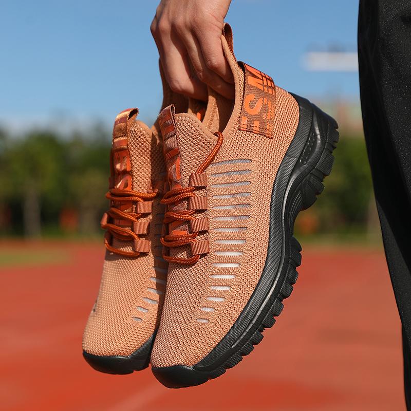 

Рекламные летние мужские туфли, легкие, прочные, с сетчатым верхом, дышащая, нескользящая подошва, кроссовки для бега на открытом воздухе 36 хаки