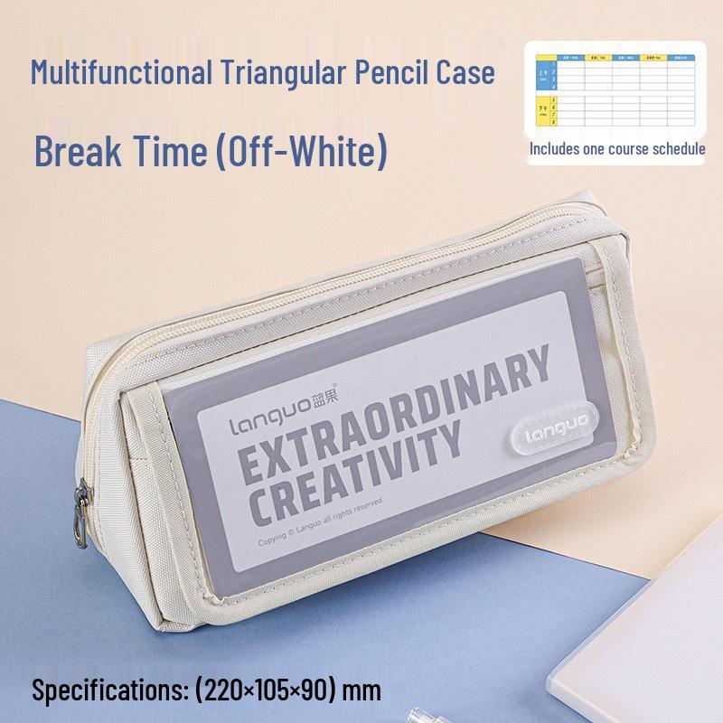 Blue Fruit Multi-Layer Transparent Mesh Pencil Case: Large Capacity Stationery Bag for High School Students Includes Course Schedule