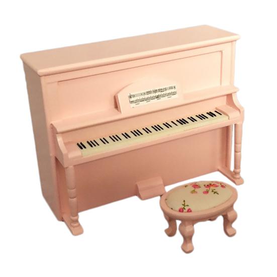 1 Set Miniature Scale 1:12 Smooth Wear-resistance Dollhouse Wooden Piano for Decor