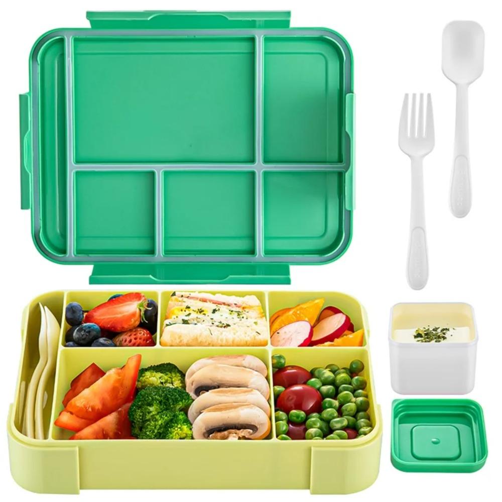 With Cutlery Lunch  Containers 5 Compartments Salad Box Picnic Box Children Lunch Boxes  Kids