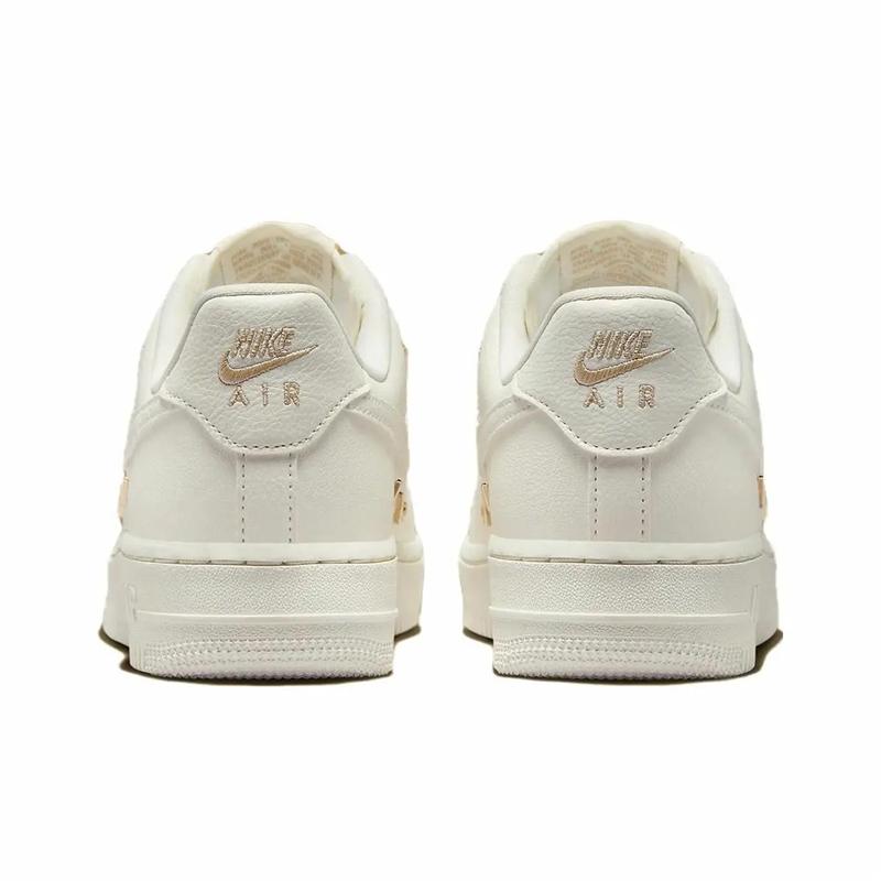 Nike Air Force 1 07 LX Mini Swoosh - Metalik Altın Bayan Spor Ayakkabı Beyaz Yelken FV3654-111