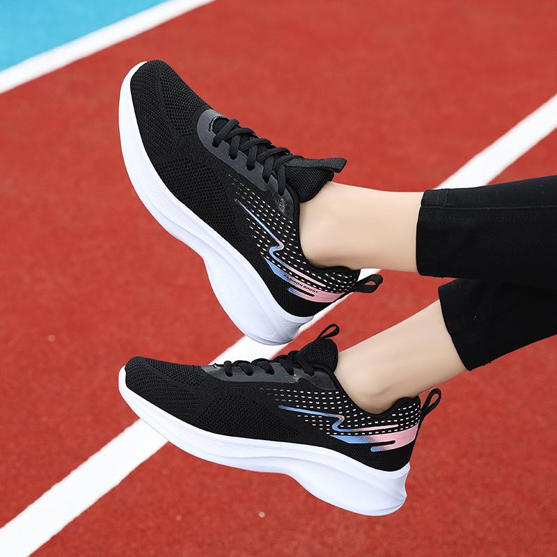 Ademende Casual Sneakers Dames Gebreide Lichtgewicht Hardloopschoenen Antislip Casual Sportschoenen voor Joggen Wandelen Reizen