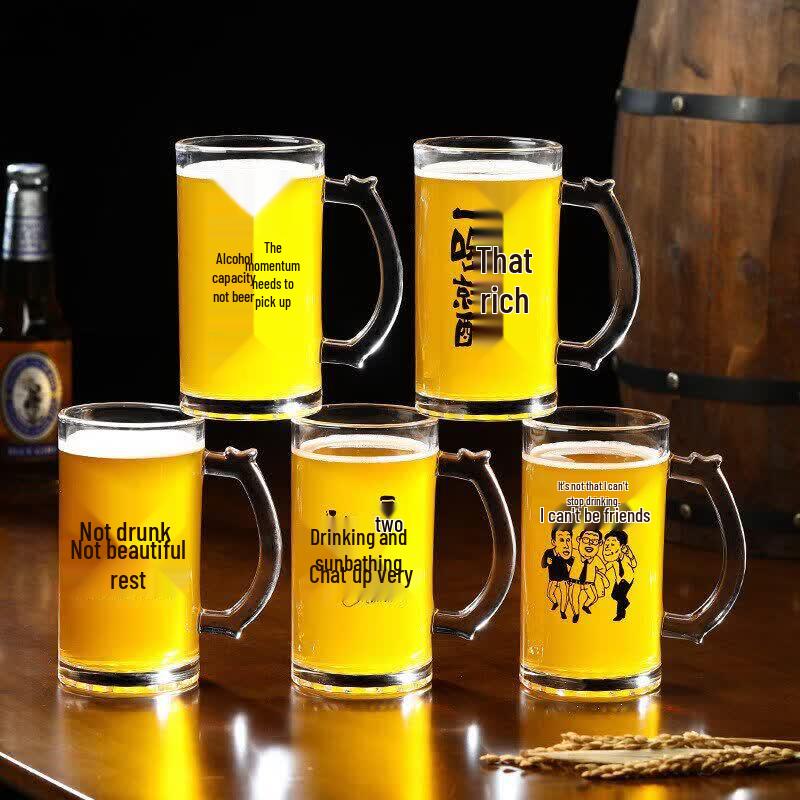 500ml Glass Beer Mug with Handle