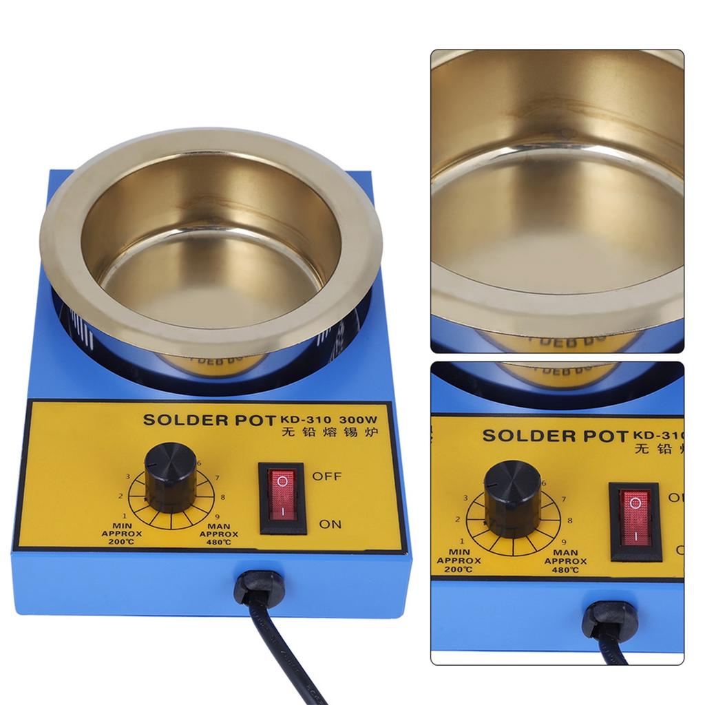 300W 100mm Lead Free Solder Pot Soldering Desoldering Bath Titanium Plate 200℃‑450℃