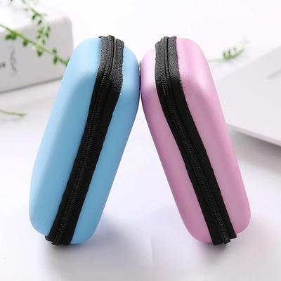 1PC Bolsa de Armazenamento de Cabo de Dados de Viagem Preta Organizador de Cabo de Telefone Fone de Ouvido Zíper Troco - Porta-Cabo Compacto Portátil