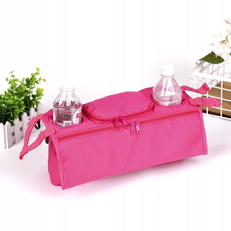 Organizer Holder For Stroller Bottles Bag Double Wide Pink