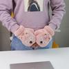 Soft Animal Plush Mittens Faux Rabbit Hair Flip Gloves Personality Half Finger Gloves  Girls