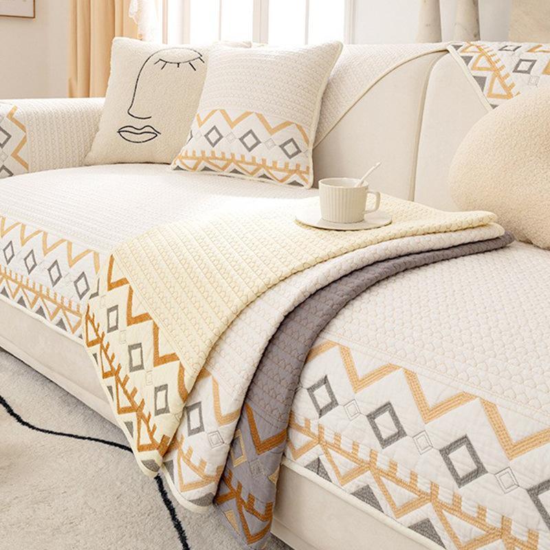 Sofa Kissen Vier Jahreszeiten Universal Rutschfest Nordisch Schlicht Modern Sitzkissen Ganz Baumwolle Reiner Baumwollbezug Handtuch Kissen Verdickt