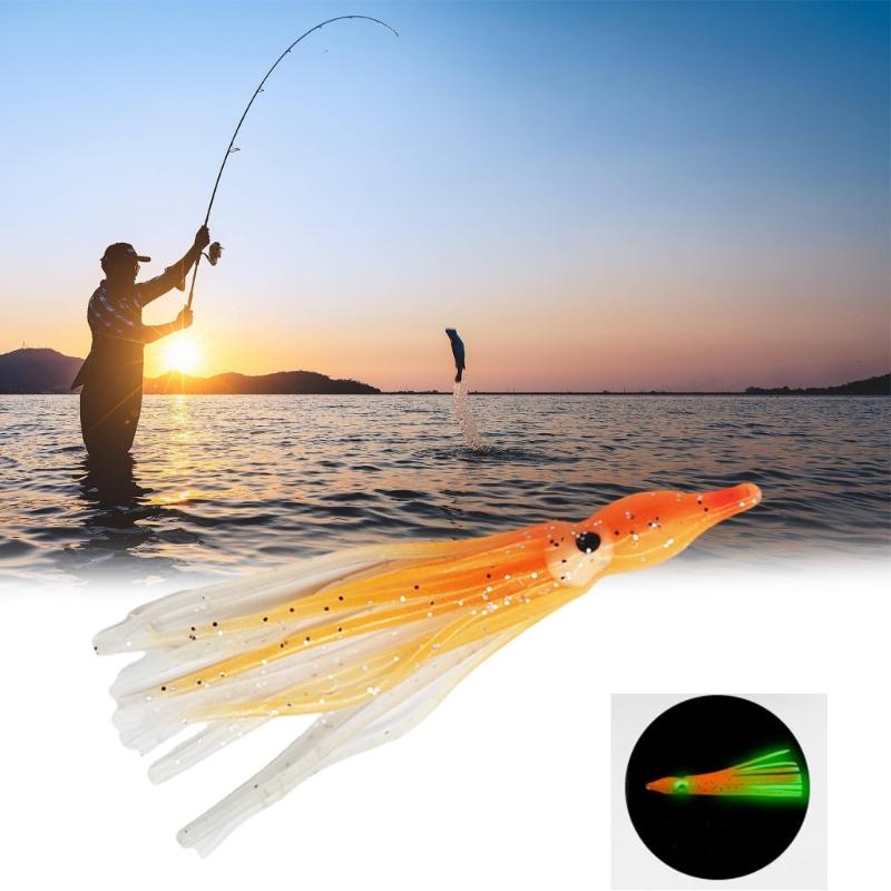 50Pcs Baits Soft Fishing Lures Squid Skirts 5-12cm Artificial Baits Glow Trolling Skirt Lures Saltwater Fishing Baits