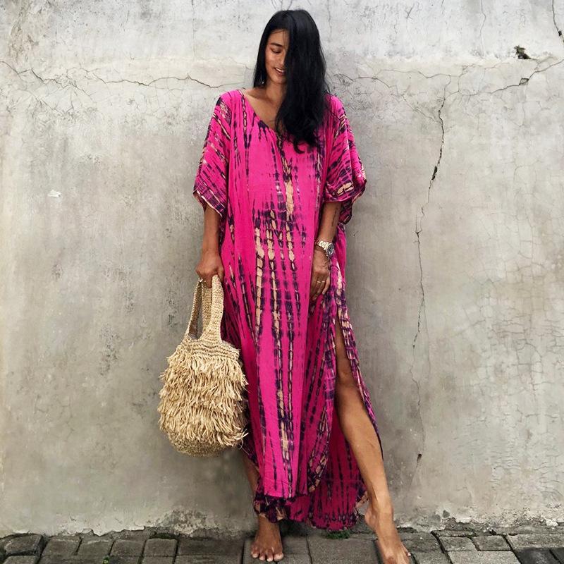 Dámské bikiny zahalovací plavky plážová maxi zavinovací sukně Sarong Kimono Kaftan Dressn