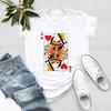 Queen of Hearts Graphic Tee Shirt for Women Style Playing Cards for Her Vintage Feminist Tee Harajuku Short Sleeve Casual