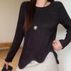 Large Size Raglan Long-sleeved T-shirt Ladies's Autumn and Winter Design Sense Niche Blouse Loose Bottoming Shirt