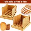 Bamboo Bread Slicer with Crumb Tray for Home Baking