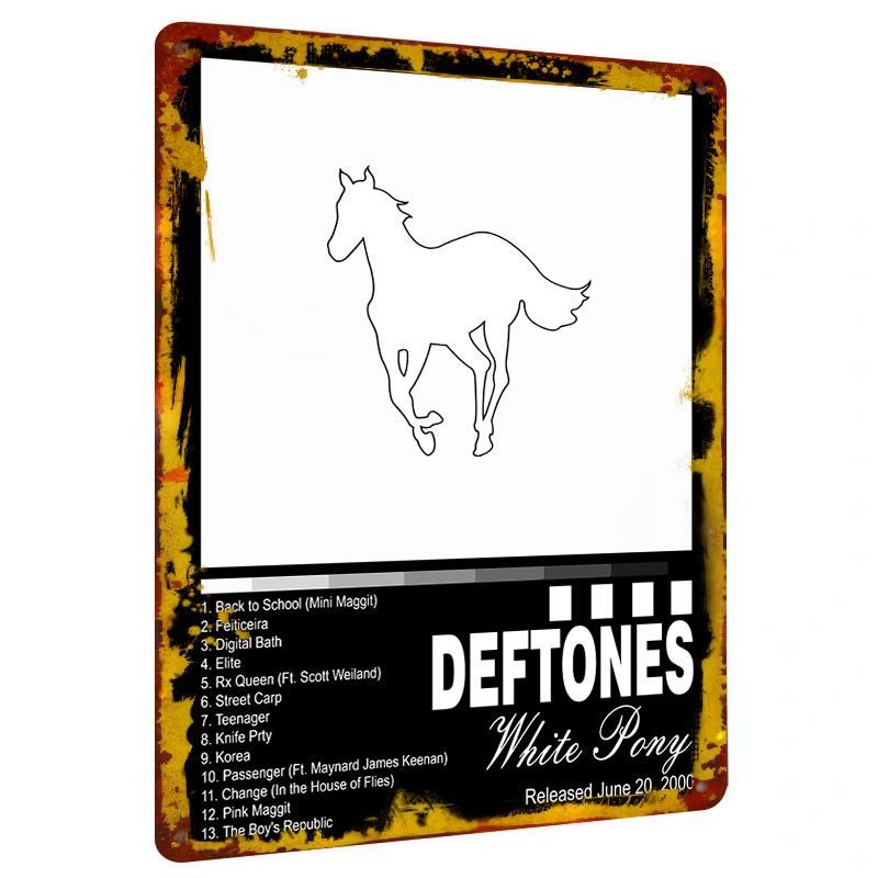 

Deftones White Pony Album Cover Metal Wall Art Rock Music Decor for Bedroom Living Room 20x30cm（7.8x11.8inch）