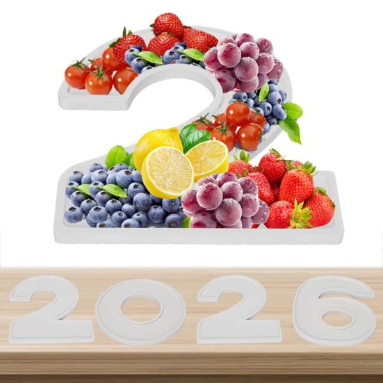 Fillable Cardboard Serving Tray Number 2026 Charcuterie Food Tray Grad Party Candy Dessert Snack Container for Graduation Anniversary New Year Party