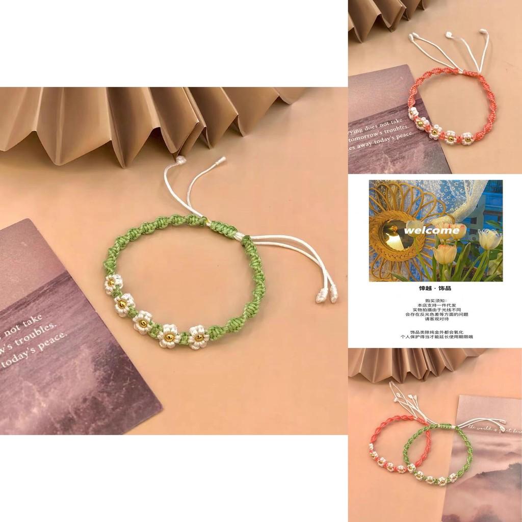 Charming Handmade Daisy Bracelet Elegant Boho Chic Friendship Gift
