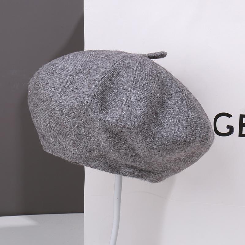 Letter embroidery beret children's fashion face small versatile autumn and winter warm painter hat newsboy hat