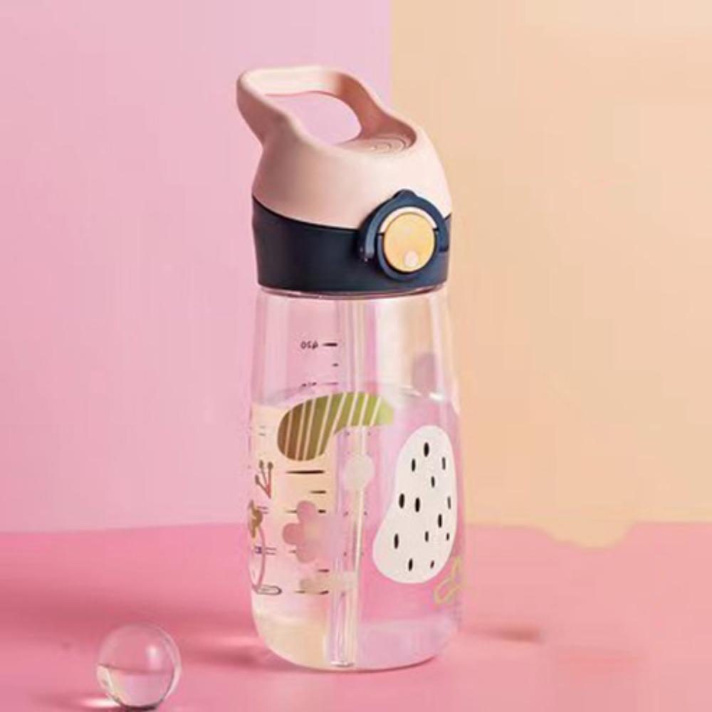 High-capacity Safe Straw Cup With Straw Drinking Cup Cute 500ML Water Bottles  Girl