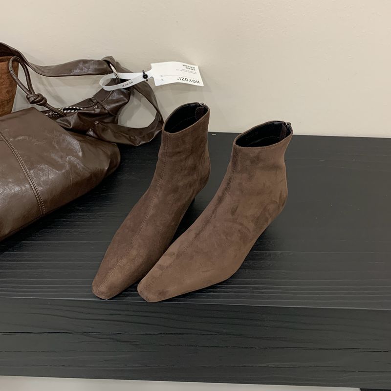 

Модные Baolamos Зимние Новые Брендовые Женские Короткие Ботильоны Модные Остроносые Женские Элегантные Ботильоны Тонкий Высокий Каблук Туфли-Лодочки для Платья Обувь 35