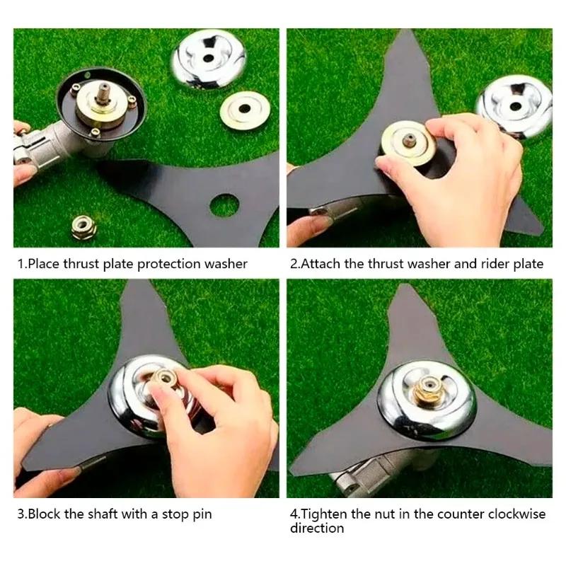 1 Set Lawn Mower Grass Trimmer Head Adapter Nut Fixing Kit Lawnmower Blade for Garden Tools Parts