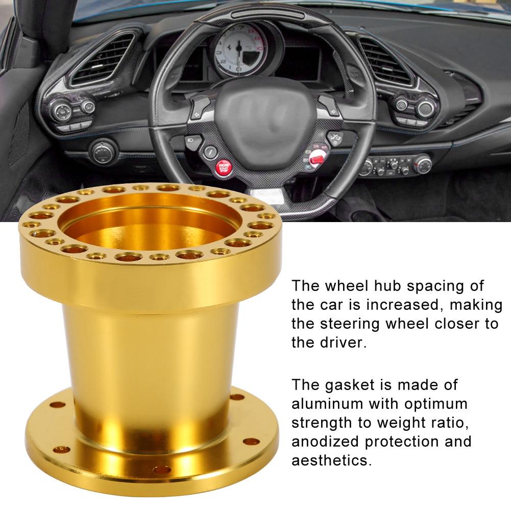 3inch Car Steering Wheel Hub Aluminum Spacer Steering Wheel Hub Adapter Kit (Black)