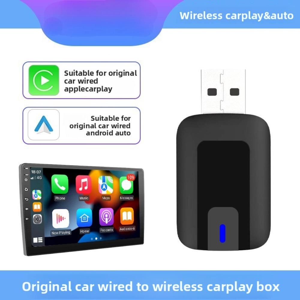 Wireless CarPlay Adapter for iPhone Convert Wired to Wireless CarPlay Android Auto Compatible with Most Cars