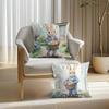 1 Pc Cute Bunny Cushion Cover Farmhouse Home Decor Pillowcase Cartoon Rabbit Printed Cushion Pillows Cover Happy Easter Decor