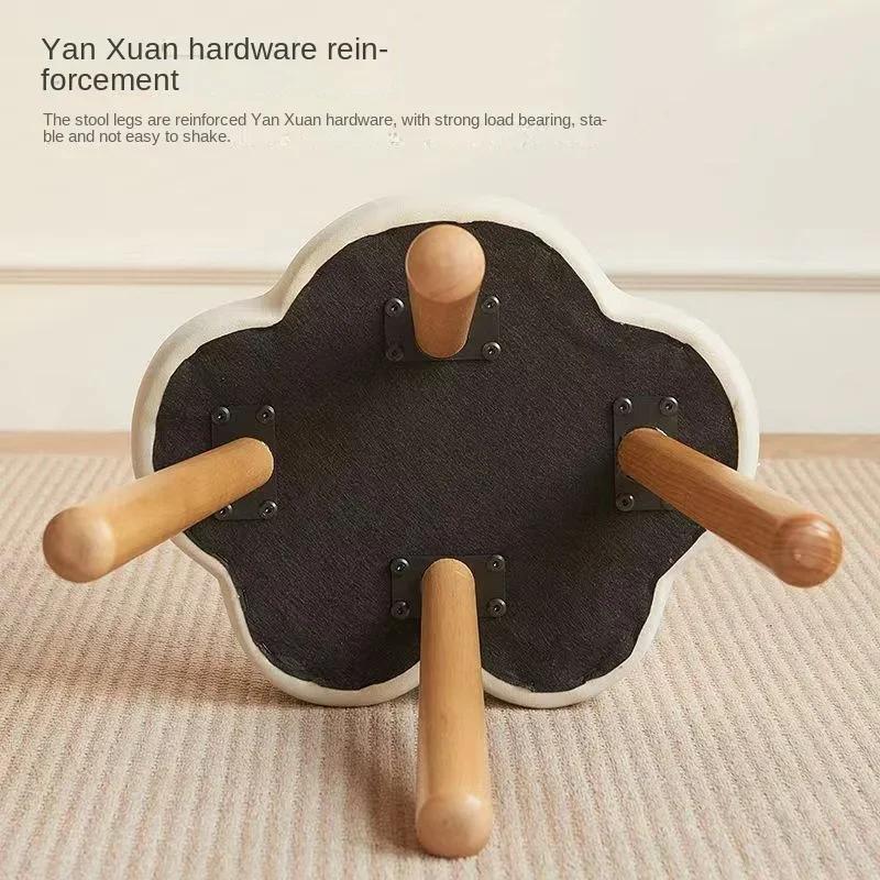 Creative Cloud Makeup Bench Lamb Fleece Dressing Stool Makeup Chairs Cute Vanity Chair Light Luxury Home