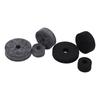 6PCS Drum Felt Pad Set Multiple Sizes Cymbal Non Slip Washer Replacement Black and Gray