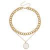 Patchwork Chain Imitation Mother-of-pearl Pendant Necklace