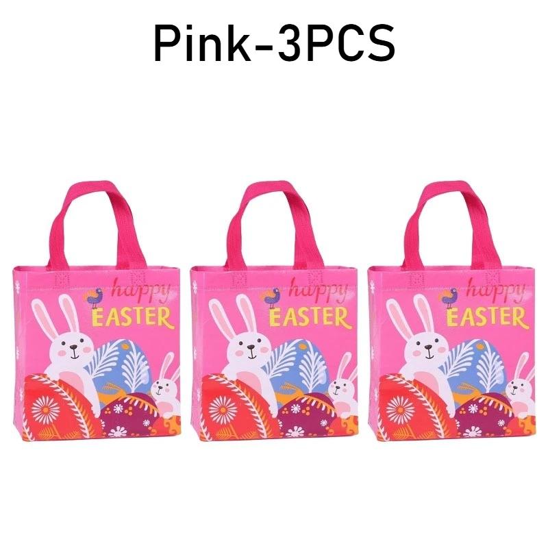 1-10PCS Easter Non Woven Tote BagDurable Dustproof Moistureproof Foldable GiftShopping Bag BunnyEgg Print Retail Merchandise Bag