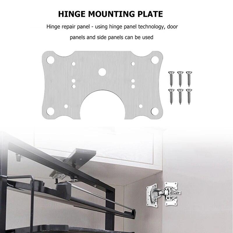 2/4/6/8/10pcs Stainless Steel Hinges Cabinet Door Fixing Plate Repair Mounting Gaskets Kitchen Cupboard Furniture Hardware