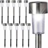 10 X SOLAR LAMPS INOX Garden Post Lamp