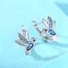 European and American bird stud earrings, exquisite and small inlaid zircon jewelry, daily wear jewelry