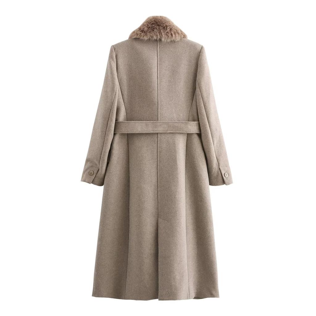 European and American style, new women's clothing, versatile, fashionable fur collar woolen coat 9225147