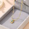 Vintage Turquoise Beaded Collarbone Necklace Elegant Versatile Light Luxury Casual Jewelry
