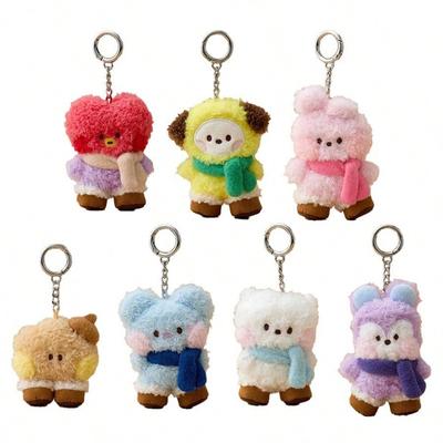LINE FRIENDS BT21 Koreaanse Pop Animatie, en Vrienden Winter Mini Sjaals, Sneeuwschoenen, Pluche Figuren, Handtassen, en Sleutelhangers met Animatie Design