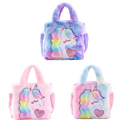 Dámská plyšová taška přes rameno Unicorn Roztomilá dívka Dětská Velkokapacitní kabelka Messenger Bags