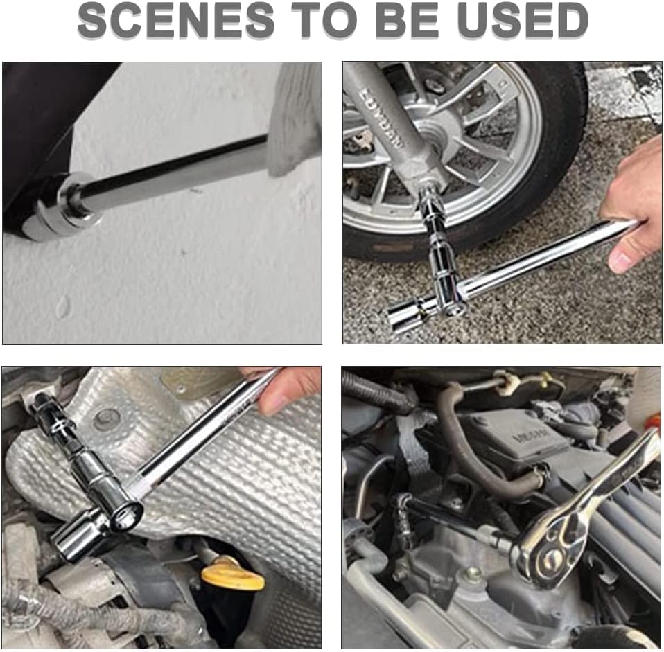 1/4" 3/8" 1/2" Ratchet Wrench Adapter Chrome Vanadium Steel Ratchet/Socket Extension/Conversion Kit for Automotive Maintenance